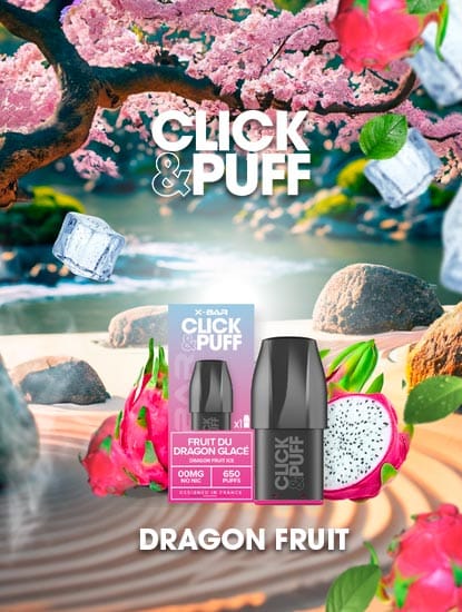 Click & Puff X-BAR Myrtille glacée - Puff rechargeable